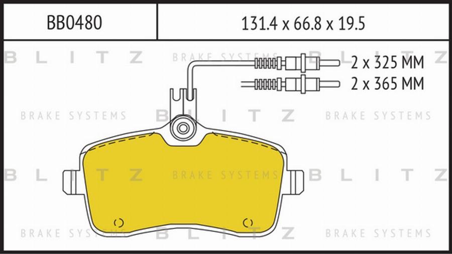 Blitz BB0480 - Гальмівні колодки, дискові гальма autocars.com.ua