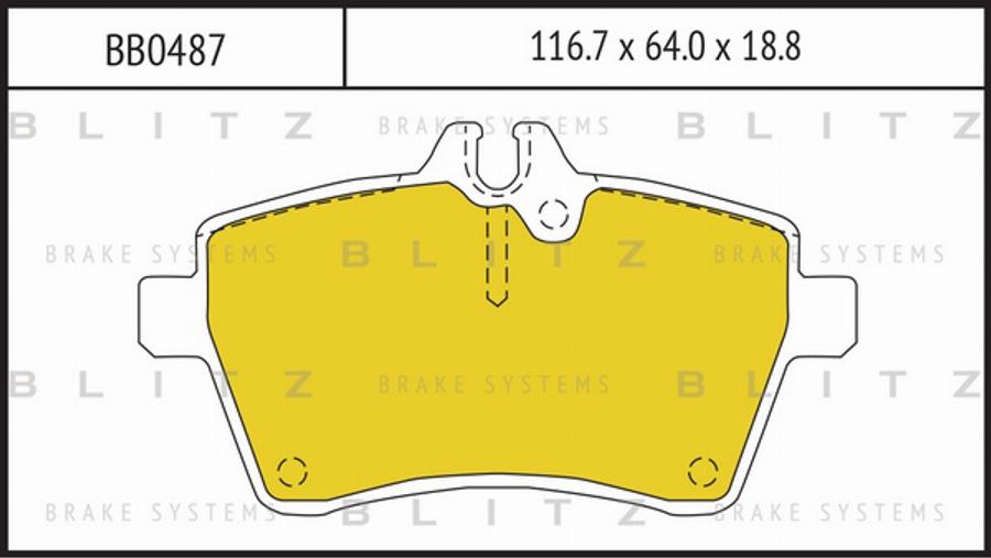 Blitz BB0487 - Гальмівні колодки, дискові гальма autocars.com.ua