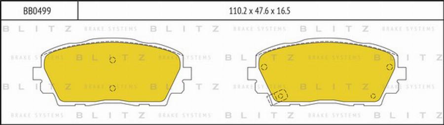 Blitz BB0499 - Гальмівні колодки, дискові гальма autocars.com.ua