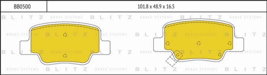 Blitz BB0500 - Гальмівні колодки, дискові гальма autocars.com.ua