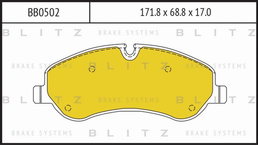 Blitz BB0502 - Гальмівні колодки, дискові гальма autocars.com.ua