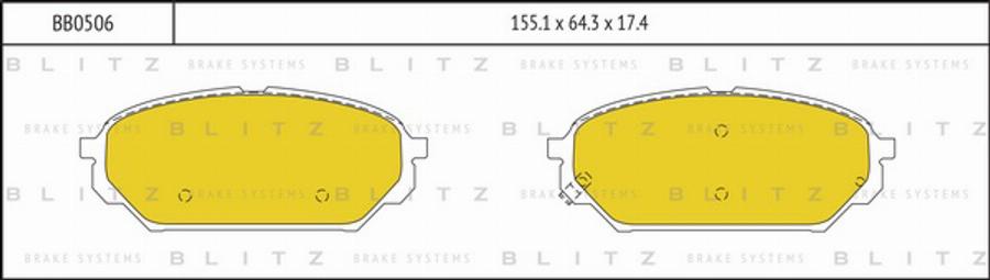 Blitz BB0506 - Гальмівні колодки, дискові гальма autocars.com.ua