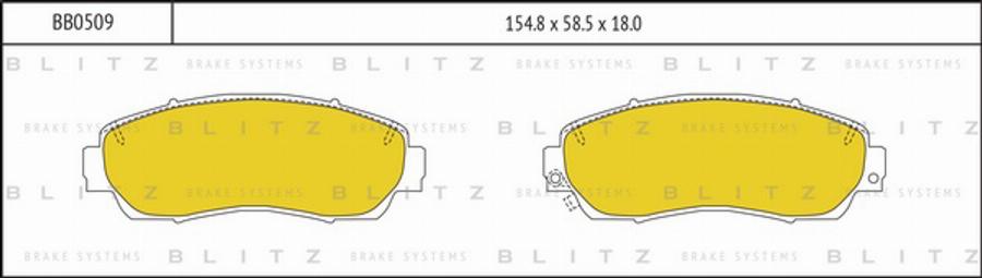 Blitz BB0509 - Тормозные колодки, дисковые, комплект autodnr.net