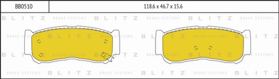 Blitz BB0510 - Гальмівні колодки, дискові гальма autocars.com.ua