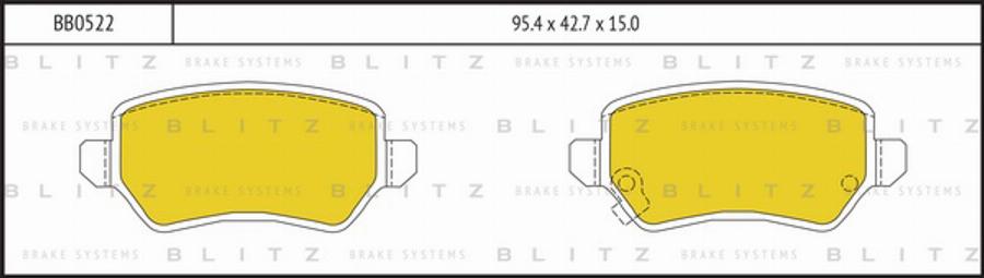 Blitz BB0522 - Тормозные колодки, дисковые, комплект autodnr.net