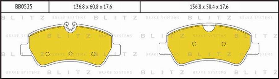 Blitz BB0525 - Тормозные колодки, дисковые, комплект autodnr.net