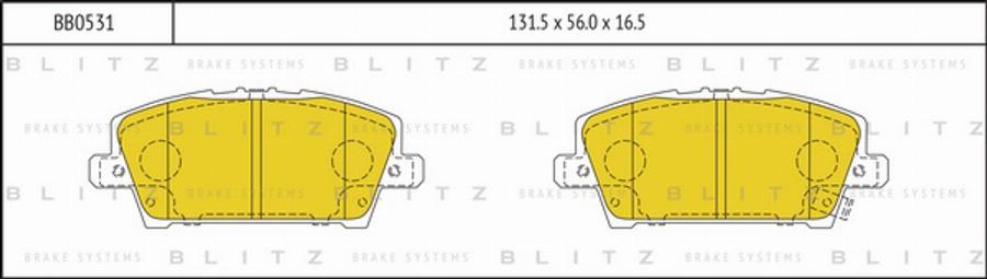 Blitz BB0531 - Гальмівні колодки, дискові гальма autocars.com.ua