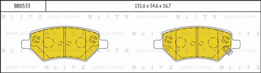 Blitz BB0533 - Тормозные колодки, дисковые, комплект autodnr.net