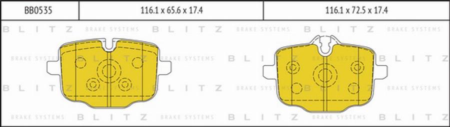 Blitz BB0535 - Гальмівні колодки, дискові гальма autocars.com.ua