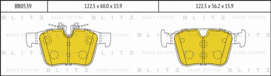 Blitz BB0539 - Тормозные колодки, дисковые, комплект autodnr.net