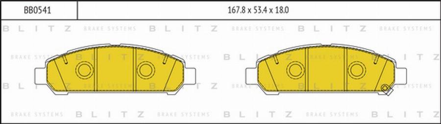 Blitz BB0541 - Тормозные колодки, дисковые, комплект autodnr.net