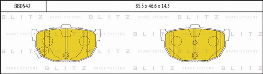 Blitz BB0542 - Гальмівні колодки, дискові гальма autocars.com.ua