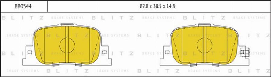 Blitz BB0544 - Гальмівні колодки, дискові гальма autocars.com.ua