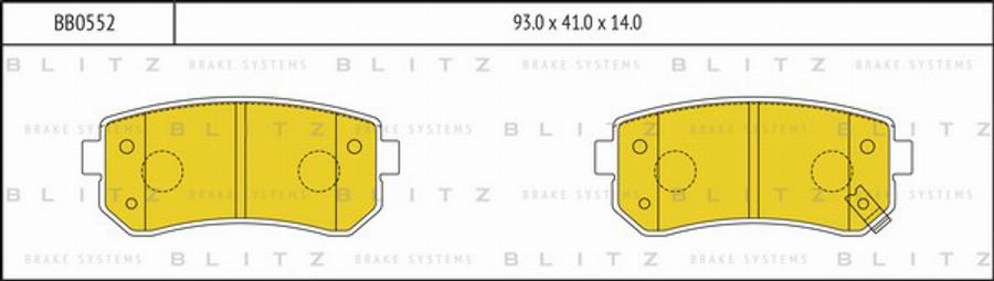 Blitz BB0552 - Гальмівні колодки, дискові гальма autocars.com.ua