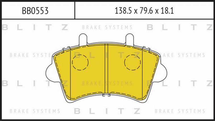 Blitz BB0553 - Гальмівні колодки, дискові гальма autocars.com.ua