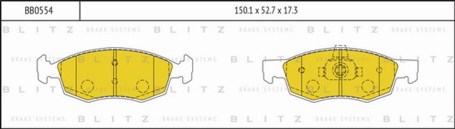 Blitz BB0554 - Гальмівні колодки, дискові гальма autocars.com.ua