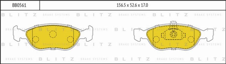 Blitz BB0561 - Гальмівні колодки, дискові гальма autocars.com.ua