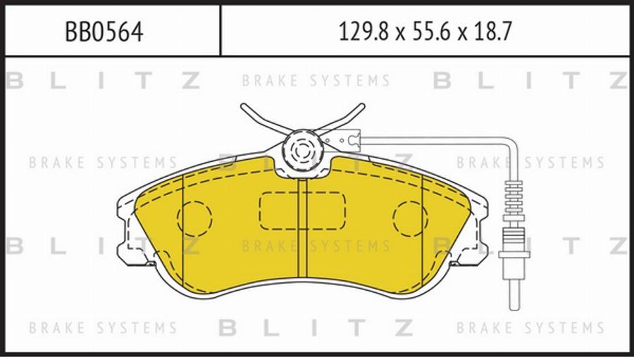 Blitz BB0564 - Гальмівні колодки, дискові гальма autocars.com.ua