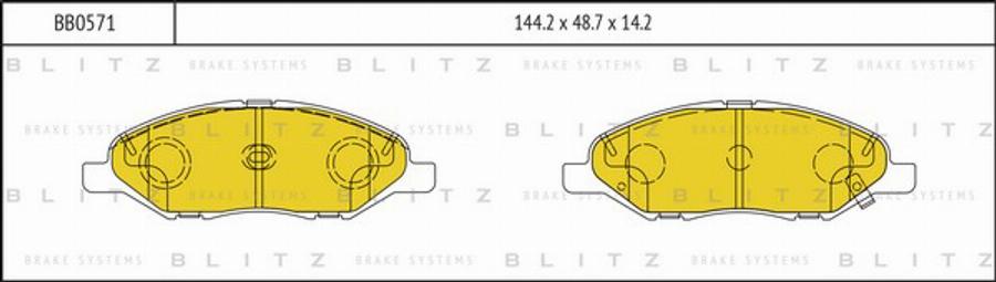 Blitz BB0571 - Тормозные колодки, дисковые, комплект autodnr.net