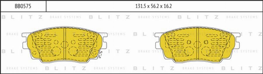 Blitz BB0575 - Гальмівні колодки, дискові гальма autocars.com.ua