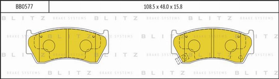 Blitz BB0577 - Гальмівні колодки, дискові гальма autocars.com.ua