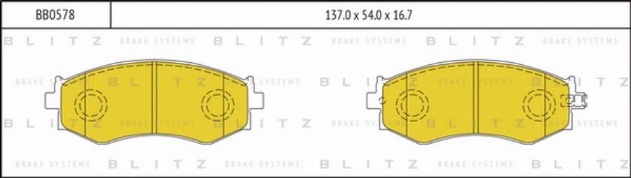 Blitz BB0578 - Тормозные колодки, дисковые, комплект autodnr.net