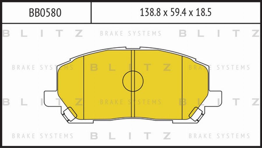 Blitz BB0580 - Тормозные колодки, дисковые, комплект autodnr.net