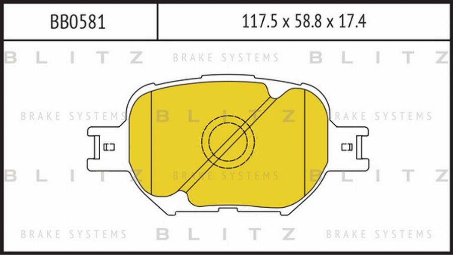 Blitz BB0581 - Гальмівні колодки, дискові гальма autocars.com.ua