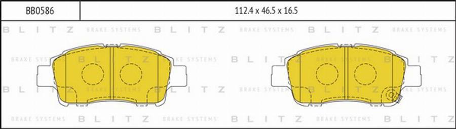 Blitz BB0586 - Тормозные колодки, дисковые, комплект autodnr.net