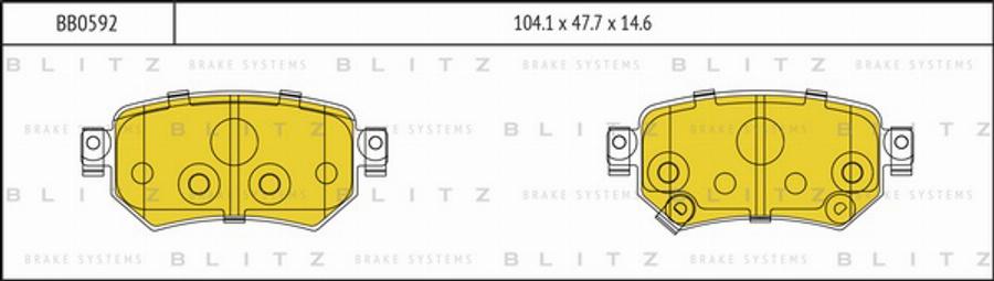 Blitz BB0592 - Гальмівні колодки, дискові гальма autocars.com.ua