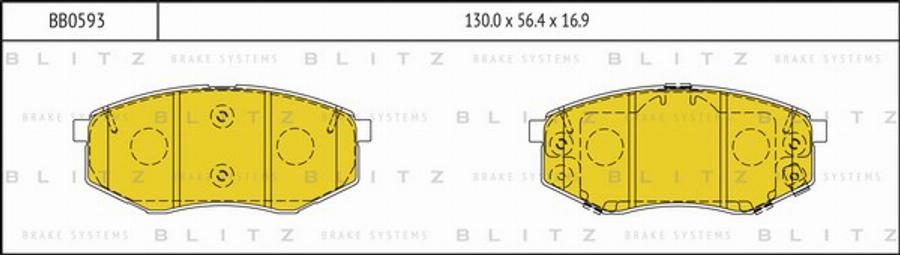 Blitz BB0593 - Гальмівні колодки, дискові гальма autocars.com.ua