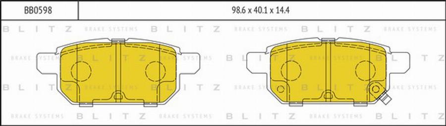 Blitz BB0598 - Гальмівні колодки, дискові гальма autocars.com.ua