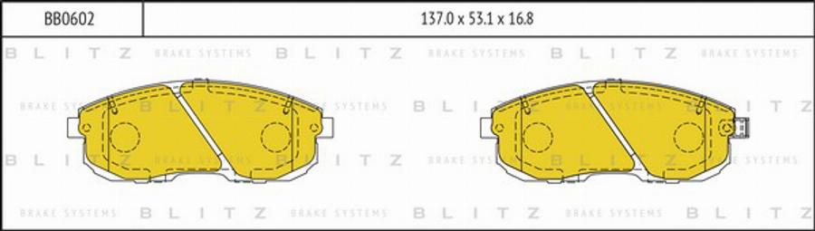 Blitz BB0602 - Тормозные колодки, дисковые, комплект autodnr.net