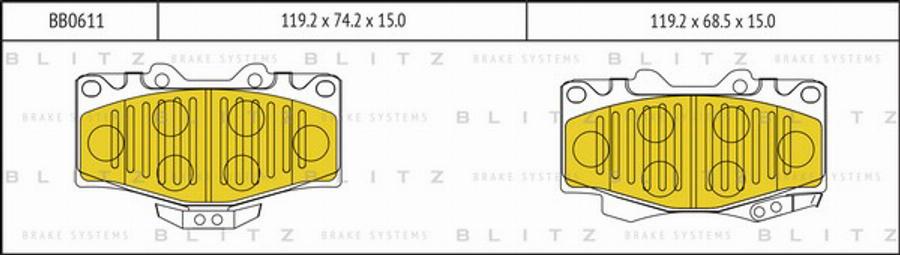 Blitz BB0611 - Гальмівні колодки, дискові гальма autocars.com.ua