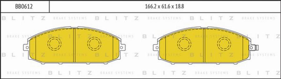 Blitz BB0612 - Гальмівні колодки, дискові гальма autocars.com.ua