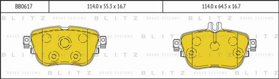 Blitz BB0617 - Тормозные колодки, дисковые, комплект autodnr.net