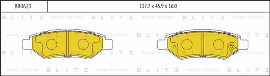 Blitz BB0623 - Гальмівні колодки, дискові гальма autocars.com.ua