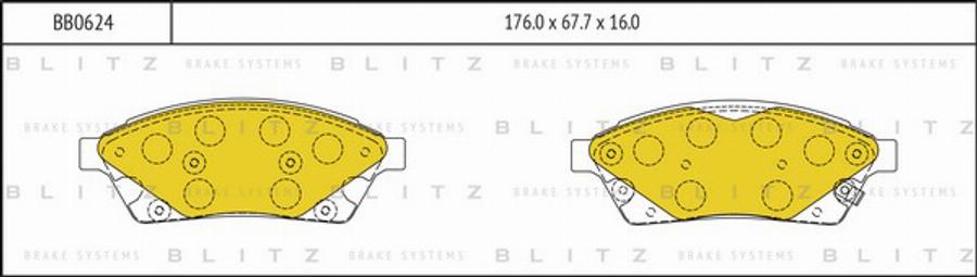 Blitz BB0624 - Гальмівні колодки, дискові гальма autocars.com.ua