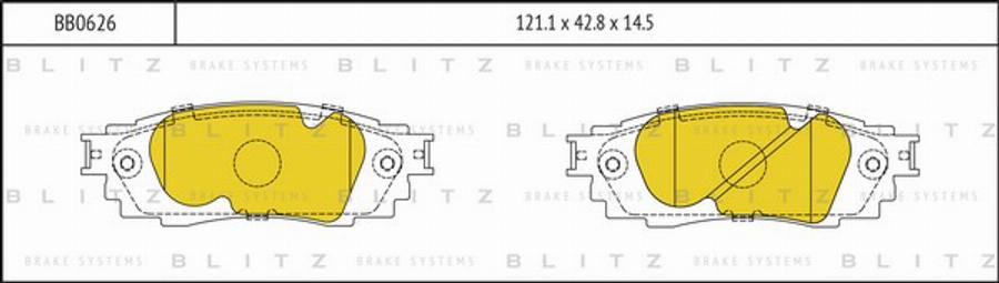 Blitz BB0626 - Гальмівні колодки, дискові гальма autocars.com.ua