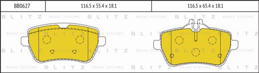 Blitz BB0627 - Гальмівні колодки, дискові гальма autocars.com.ua