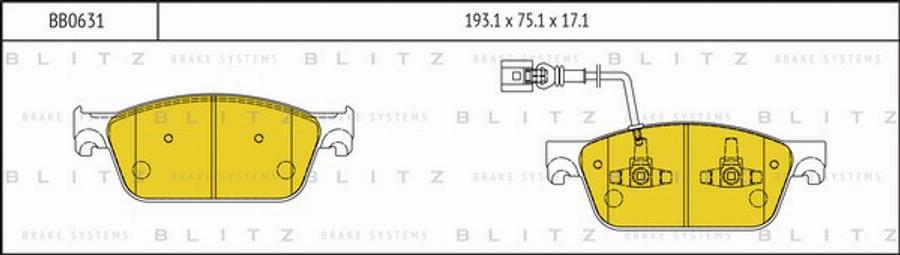 Blitz BB0631 - Гальмівні колодки, дискові гальма autocars.com.ua