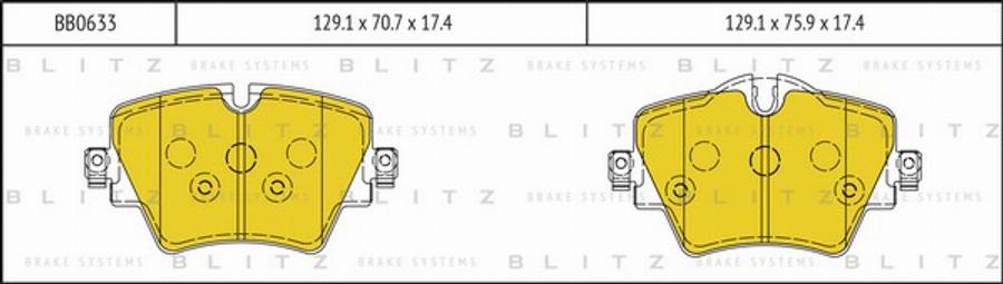 Blitz BB0633 - Гальмівні колодки, дискові гальма autocars.com.ua