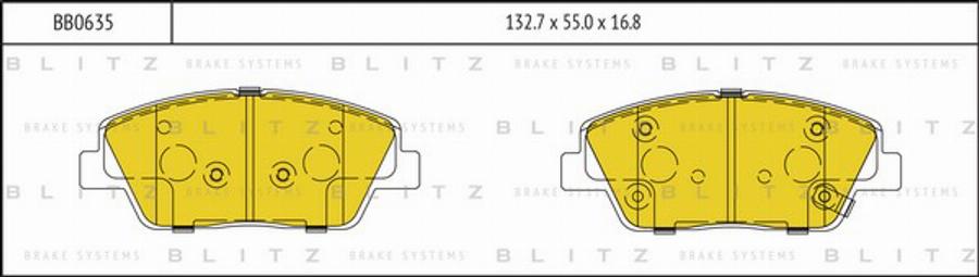 Blitz BB0635 - Гальмівні колодки, дискові гальма autocars.com.ua