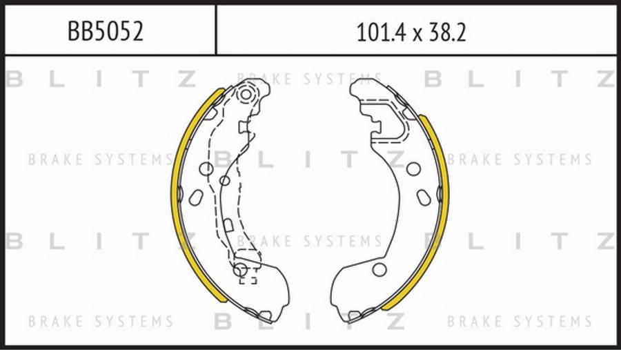 Blitz BB5052 - Комплект тормозных колодок, барабанные autodnr.net