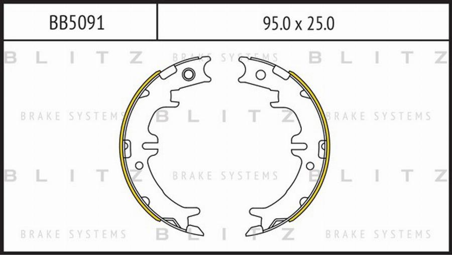 Blitz BB5091 - Комплект гальм, барабанний механізм autocars.com.ua
