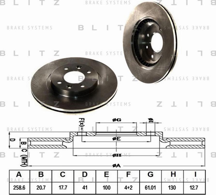 Blitz BS0105 - Гальмівний диск autocars.com.ua