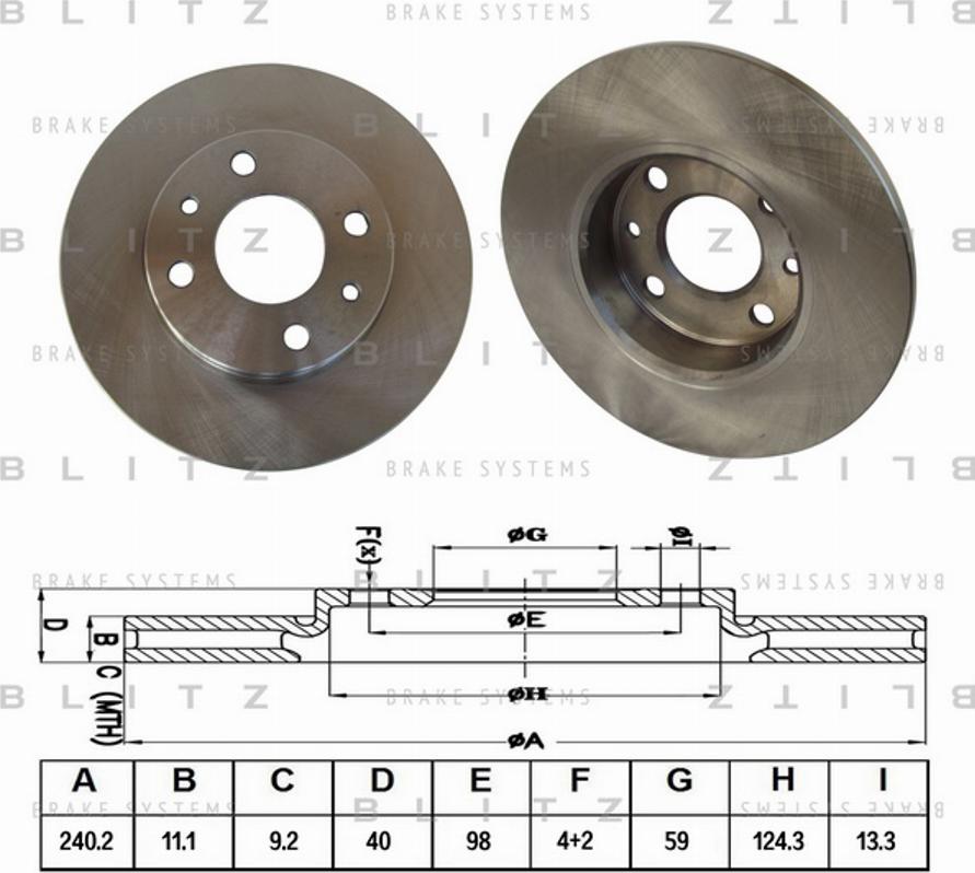 Blitz BS0115 - Гальмівний диск autocars.com.ua