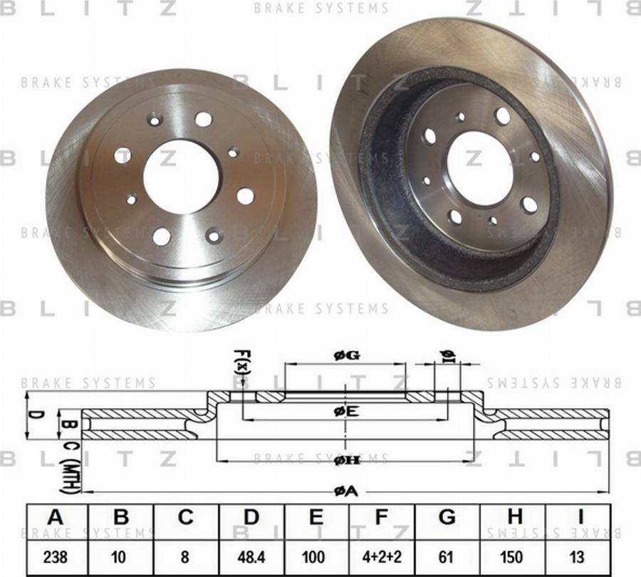 Blitz BS0116 - Гальмівний диск autocars.com.ua