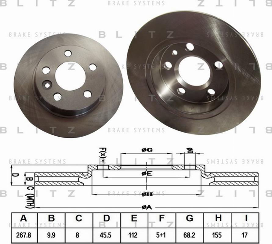 Blitz BS0118 - Гальмівний диск autocars.com.ua