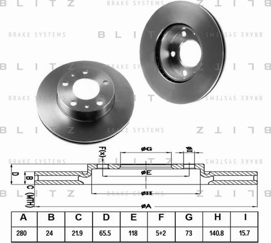 Blitz BS0120 - Гальмівний диск autocars.com.ua